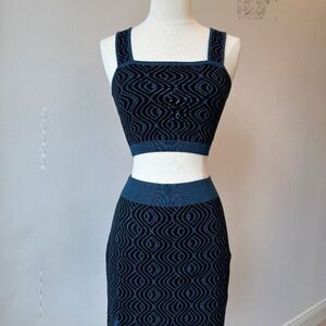 NWT Bandier Jacquard Skirt and Top Set, Size Medium